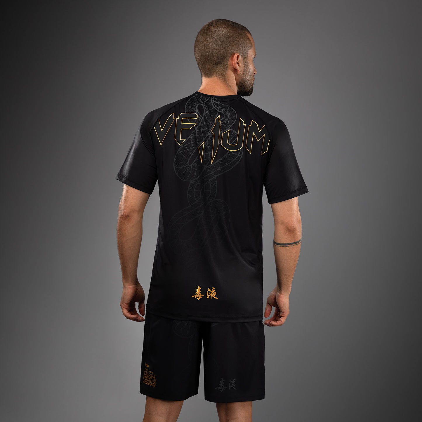 Venum Serpenti Dry Tech Tシャツ – ブラック/シルバー/ゴールド