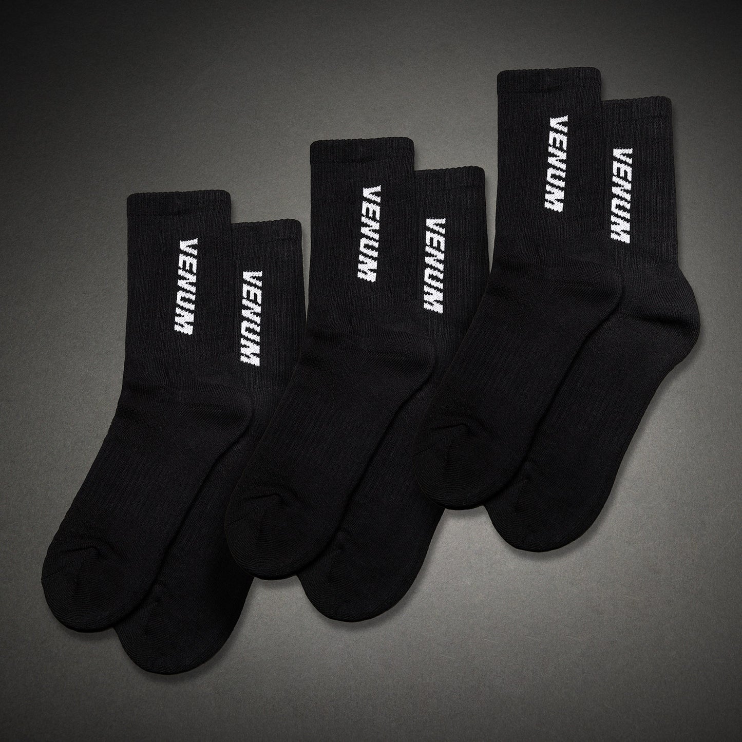Venum Essential クルーソックス（3足セット） – ブラック/ホワイト