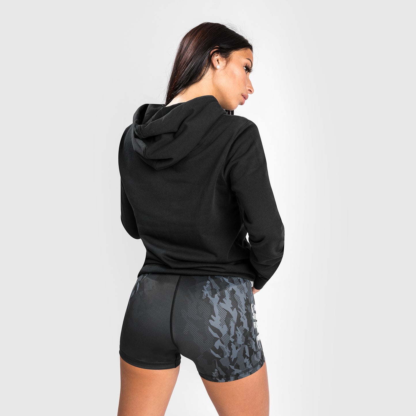 UFC VENUM本格的なファイトウィークウィメンズプルオーバーフーディー - 黒