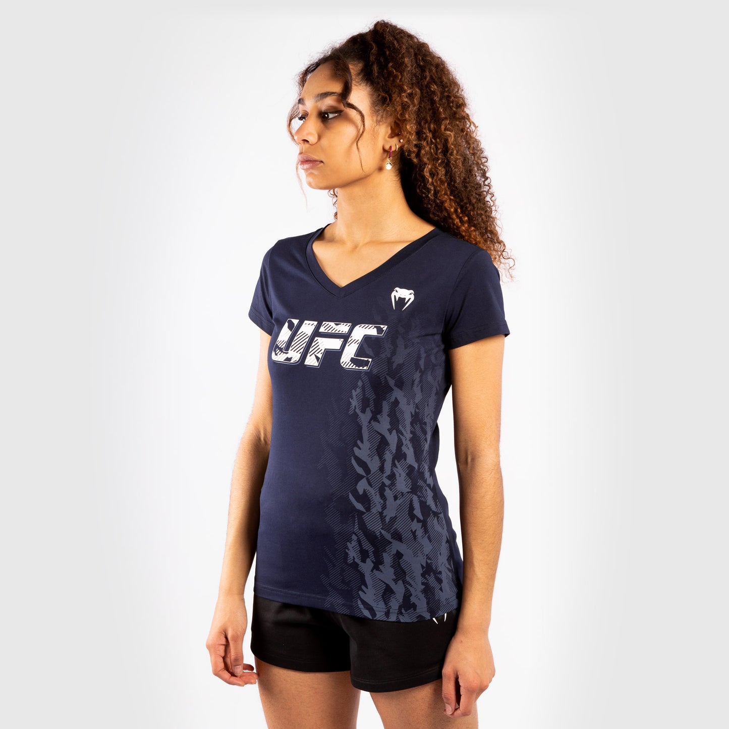 UFC VENUM本格的なファイトウィークウィメンズ半袖Tシャツ - 青い