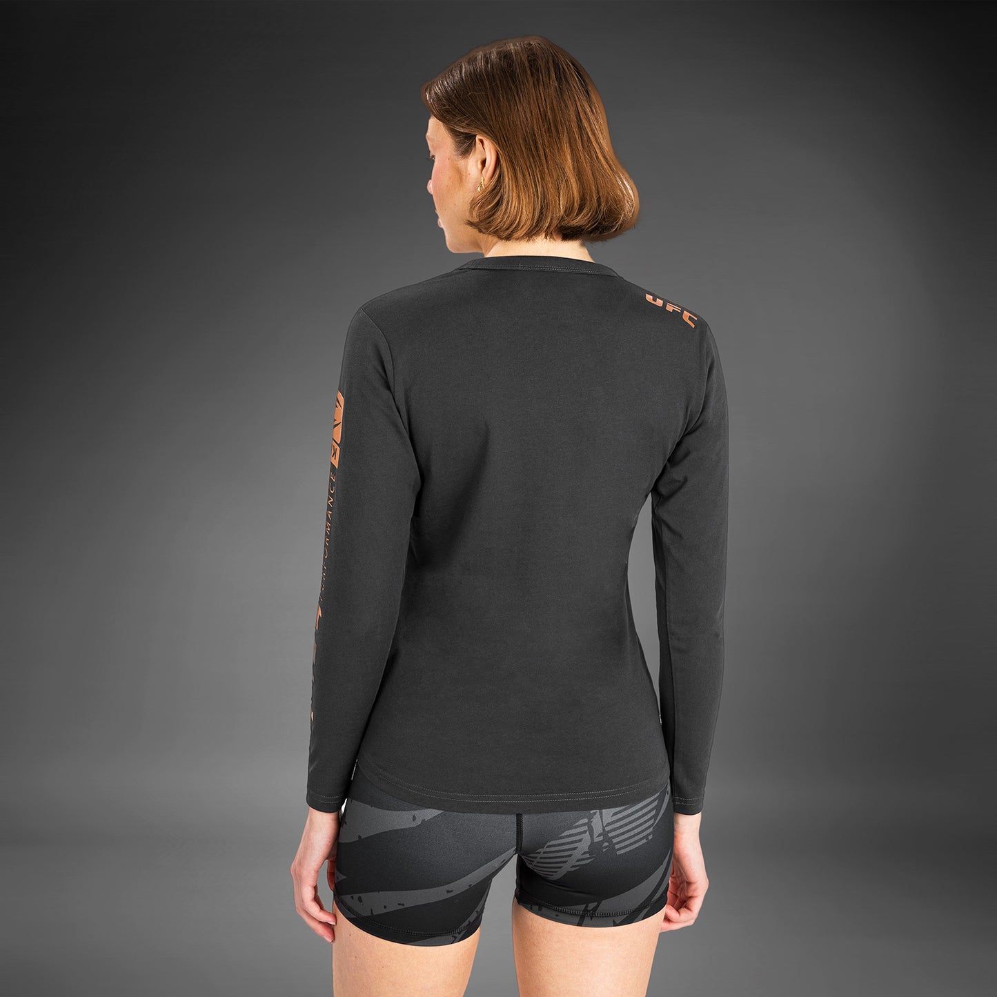 UFC Adrenaline By Venum Fight Week - 女性用ロングスリーブコットンTシャツ - Charcoal Grey