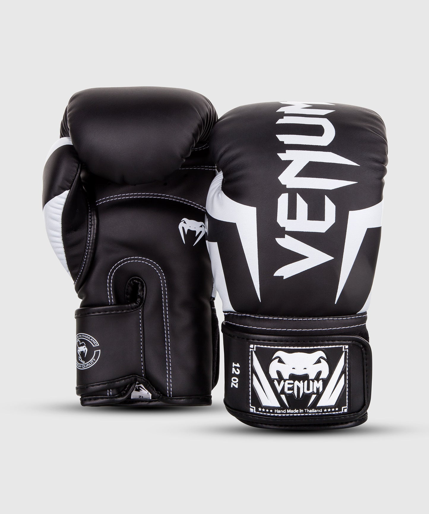 Venum Elite ボクシンググローブ：ブラック／ホワイト