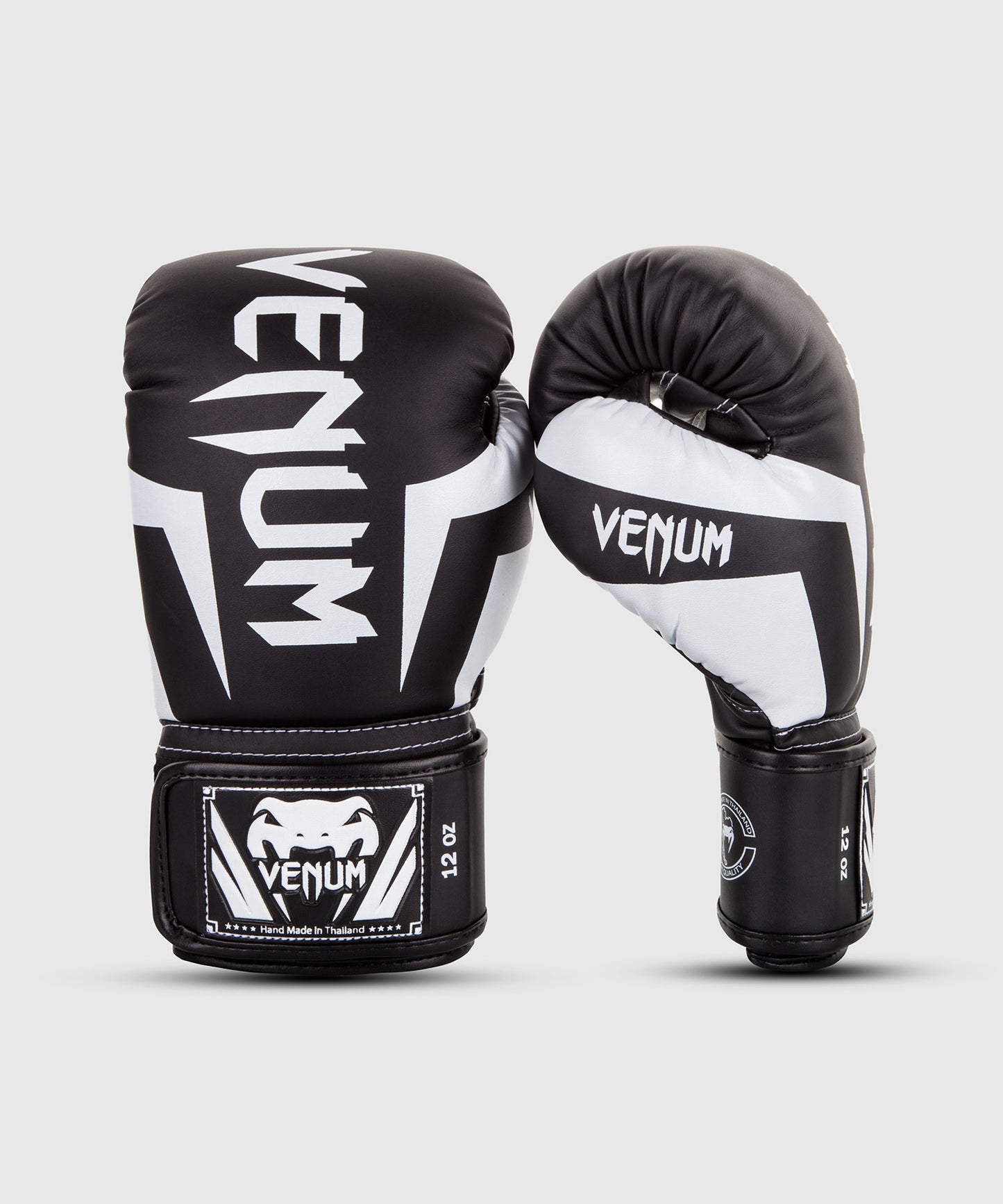 Venum Elite ボクシンググローブ：ブラック／ホワイト