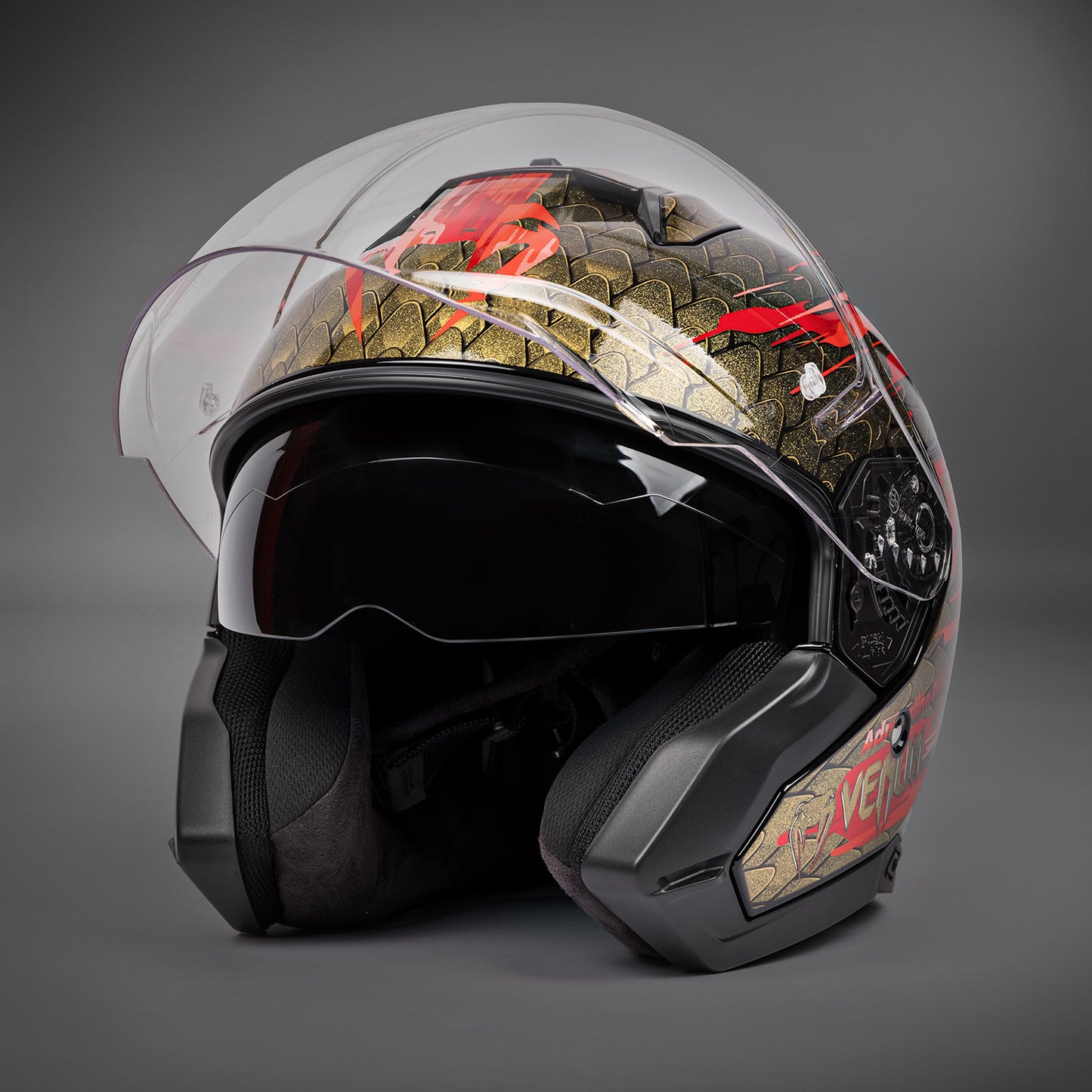 Venum x Shark SKWAL i3 JET バイク用ヘルメット - レッド/ゴールド