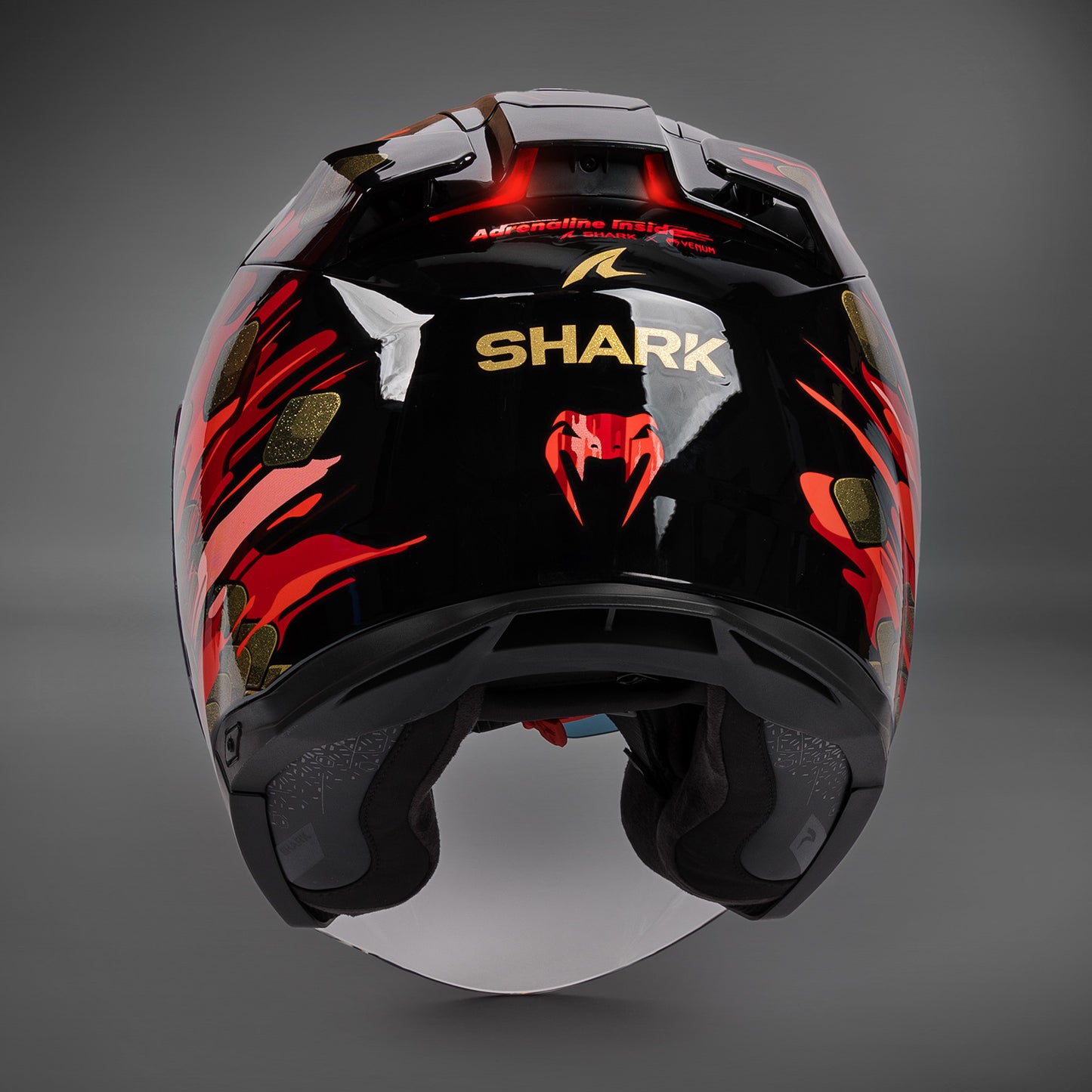 Venum x Shark SKWAL i3 JET バイク用ヘルメット - レッド/ゴールド