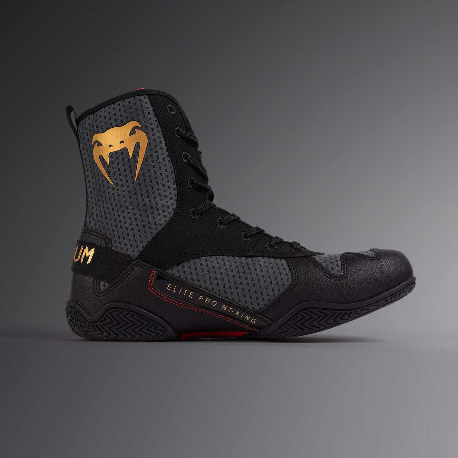 VENUMボクシングシューズ Venum Elite Boxing Shoes - Black/Silver - Venum