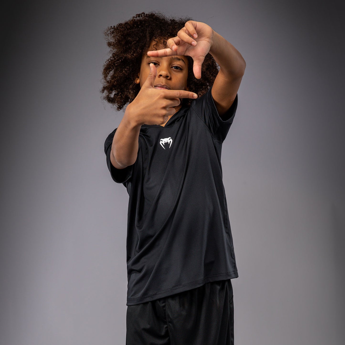 Venum Elite キッズ 半袖ドライテックパーカー - ブラック