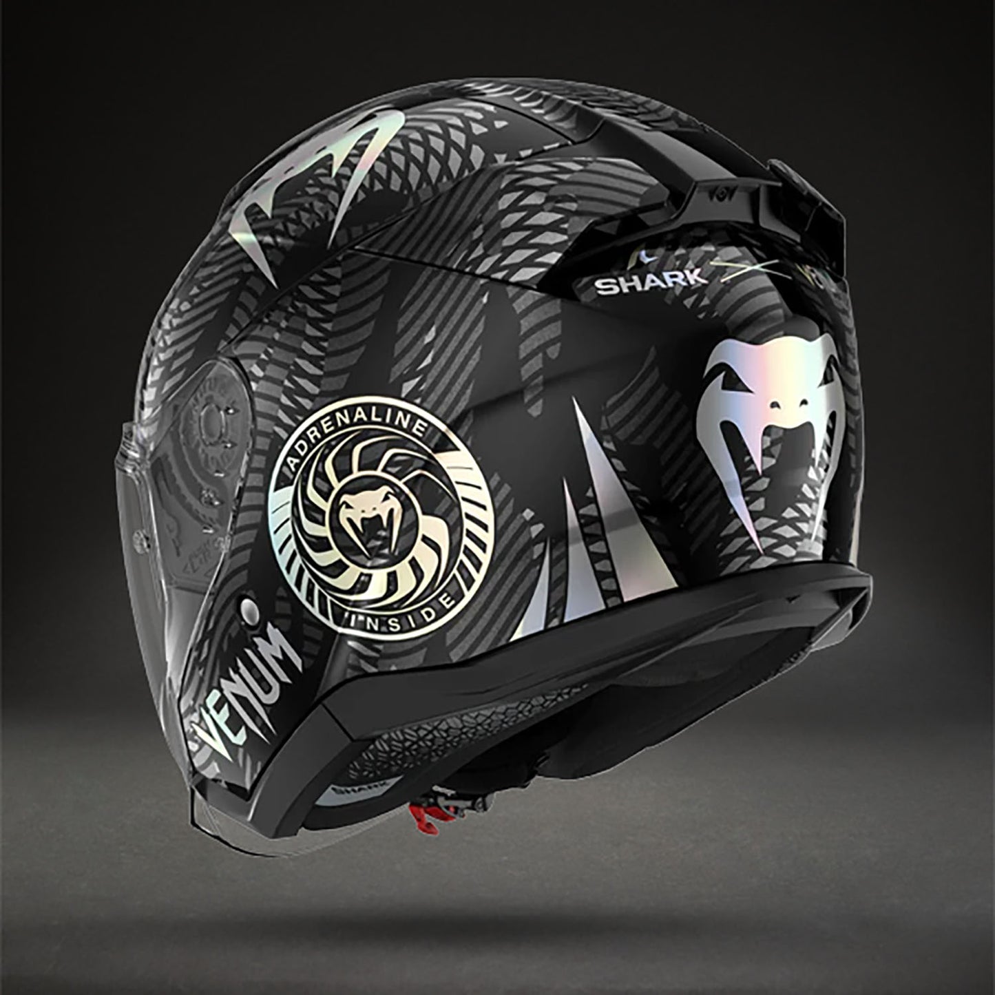 Venum x Shark SKWAL JET モーターサイクルヘルメット – ブラッククロームアンスラサイト