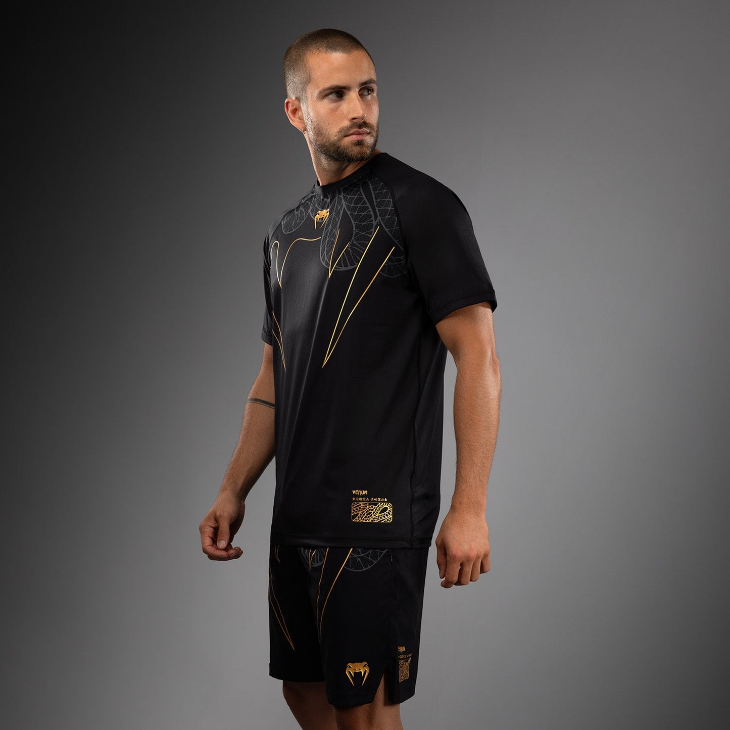 Venum Serpenti Dry Tech Tシャツ – ブラック/シルバー/ゴールド