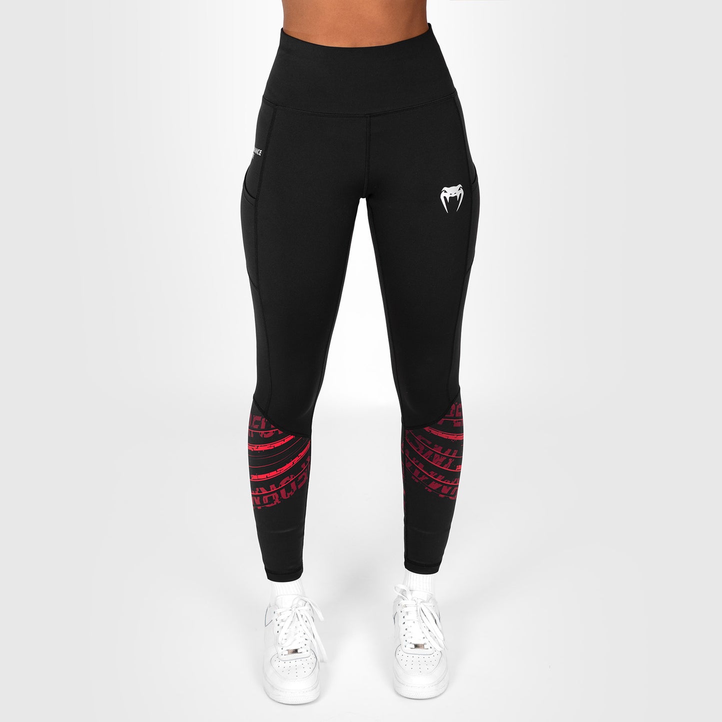 UFC Venum Performance Institute 2.0 女性用パフォーマンス・タイツ - ブラック／レッド