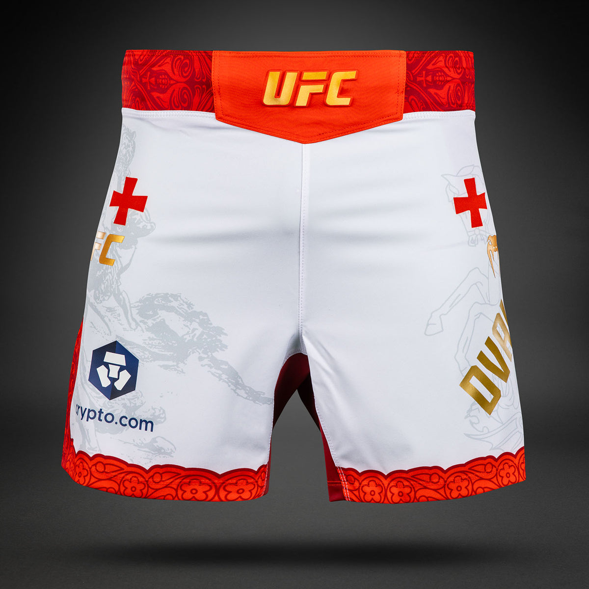 UFC Unrivaled by Venum Merab Dvalishvili メンズ・ファイトショートパンツ - ホワイト/レッド