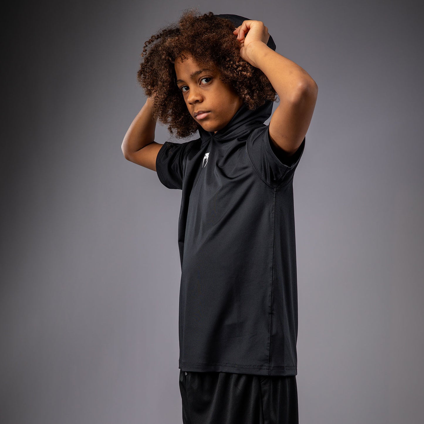 Venum Elite キッズ 半袖ドライテックパーカー - ブラック