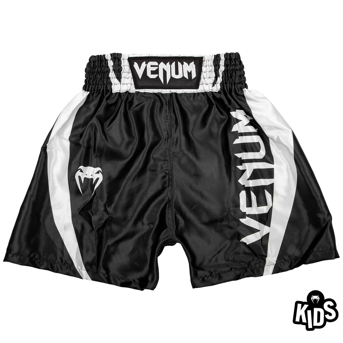 Venum Elite キッズボクシングショーツ - ブラック/ホワイト