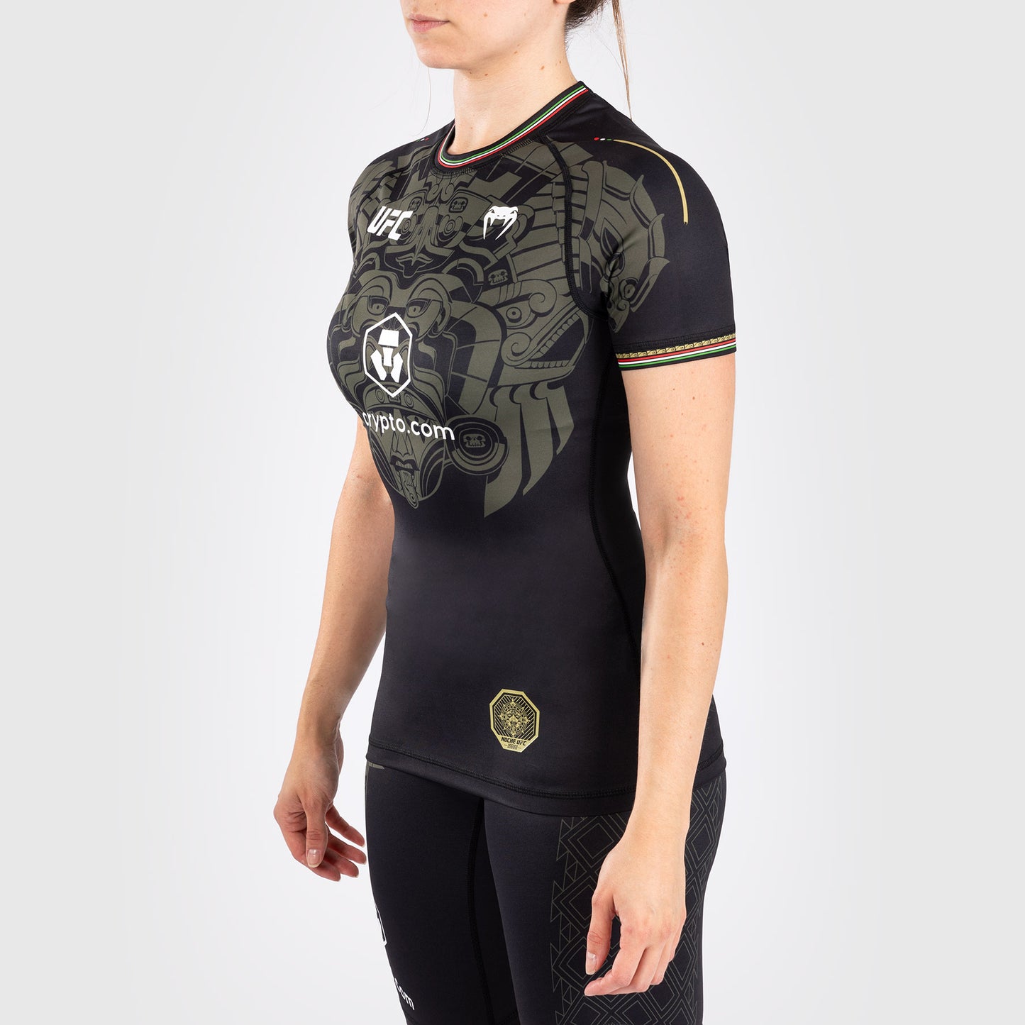 Noche UFC by Venum Authentic Fight Night レディース パフォーマンス半袖ラッシュガード - ブラック