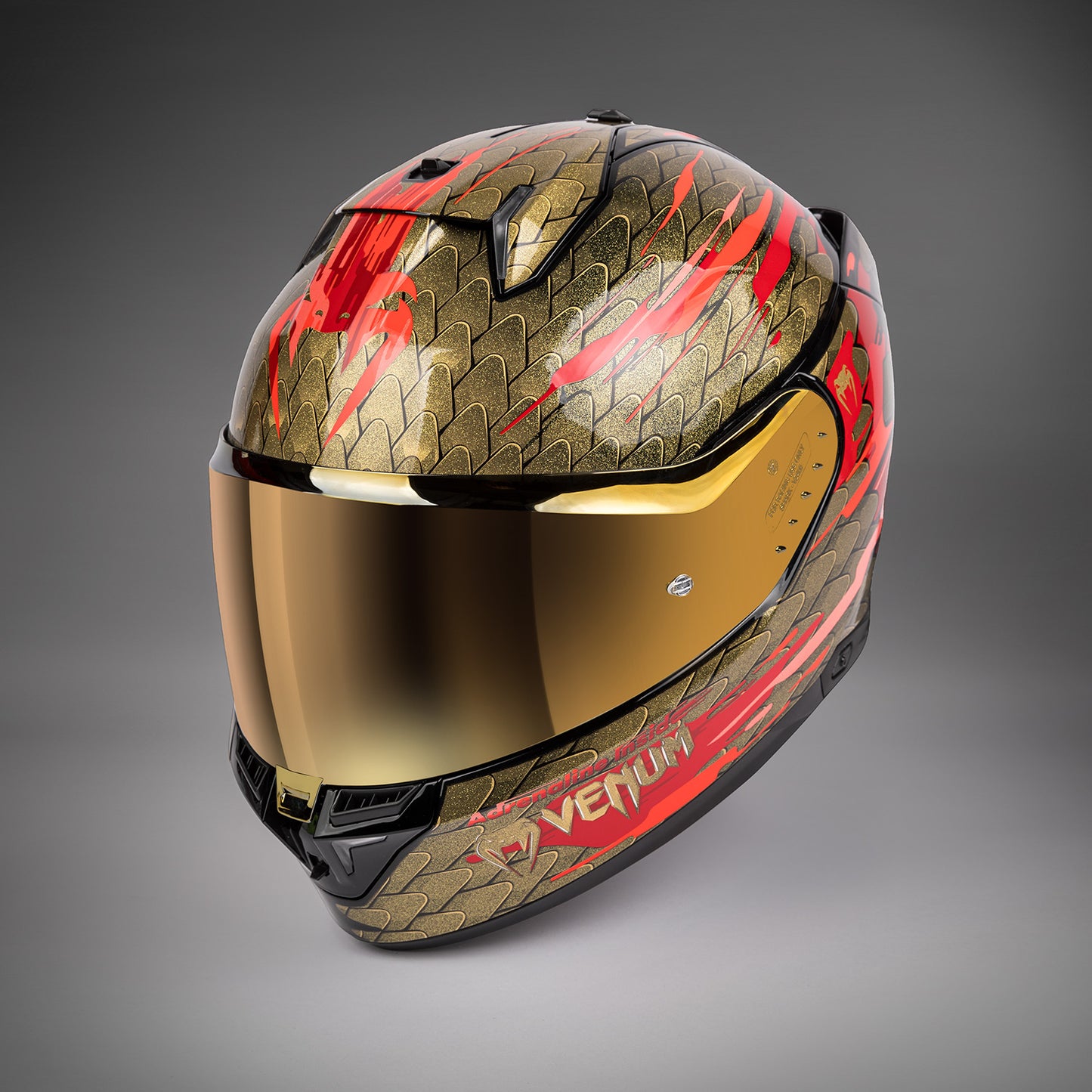 Venum x Shark SKWAL i3 バイク用ヘルメット - レッド/ゴールド