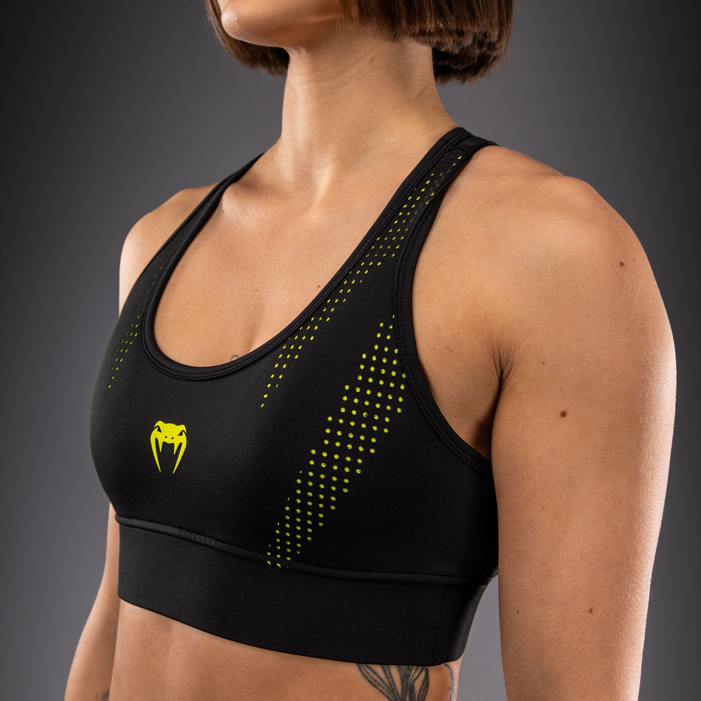 Venum Lazer レディース スポーツブラ - ブラック/イエロー