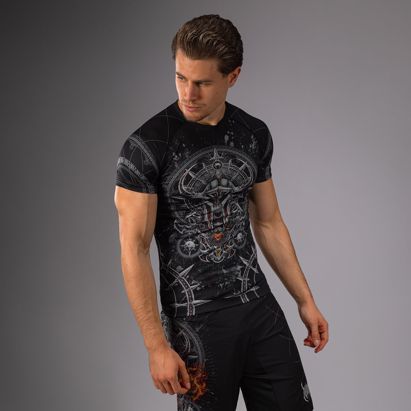 Venum Gladiator 5.0 ショート・スリーブ Tシャツ - ブラック/シルバー