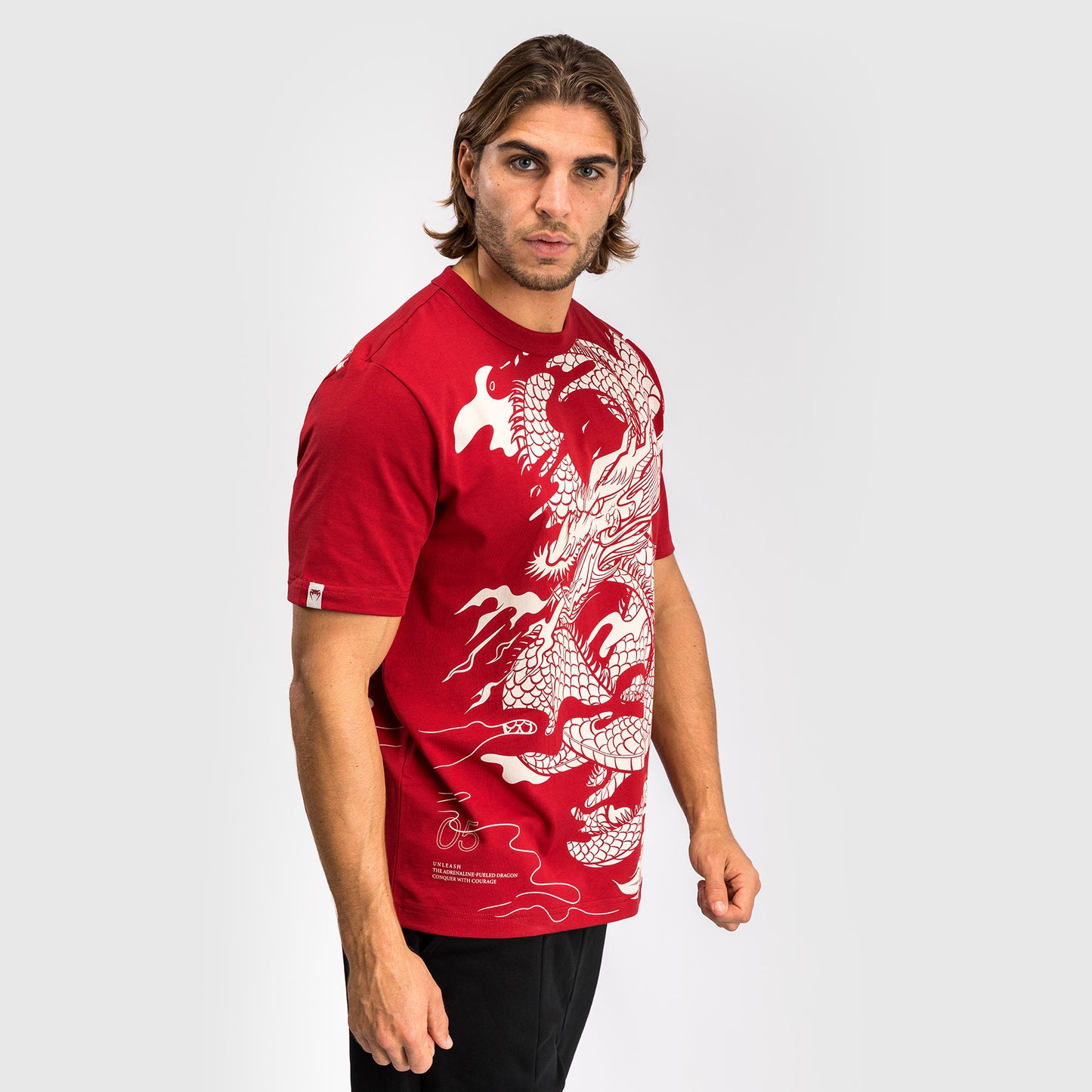 Venum ドラゴンズ・フライト メンズ Tシャツ - チェリーレッド/クリームホワイト