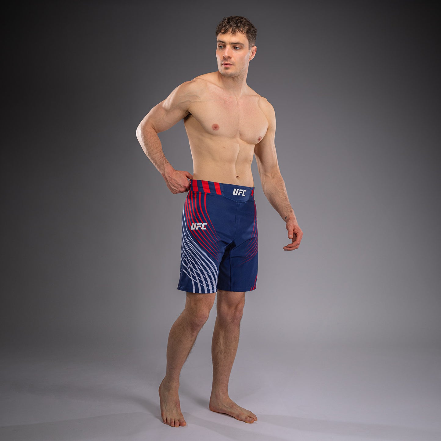 UFC Freedom 250 by Venum メンズ Custom Authentic Fight Night ファイトショーツ ロングフィット - ブルー