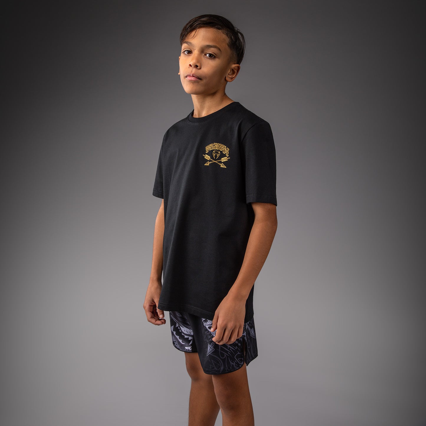 Venum Wolf Atak キッズ用 Tシャツ – ブラック/グレー
