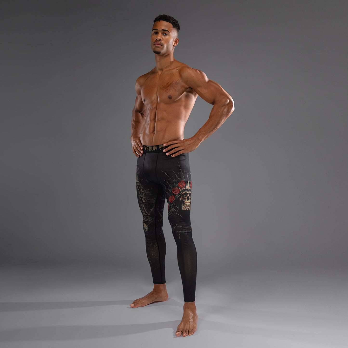 Venum Santa Muerte 5.0 メンズスパッツ - ディープブラック/ゴールド