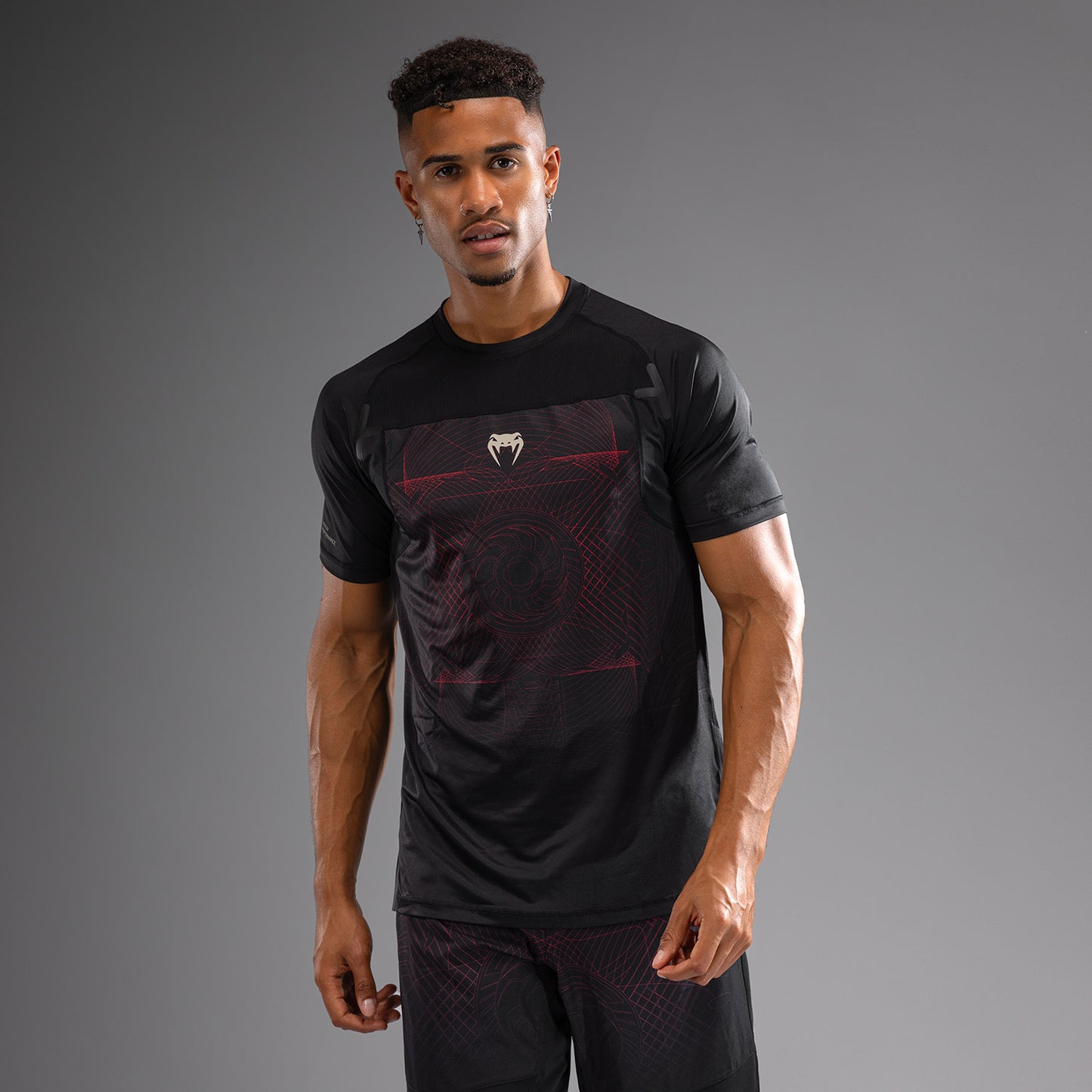 Venum G-Fit Air ドライテックTシャツ メンズ - ディープブラック/ファイヤーレッド