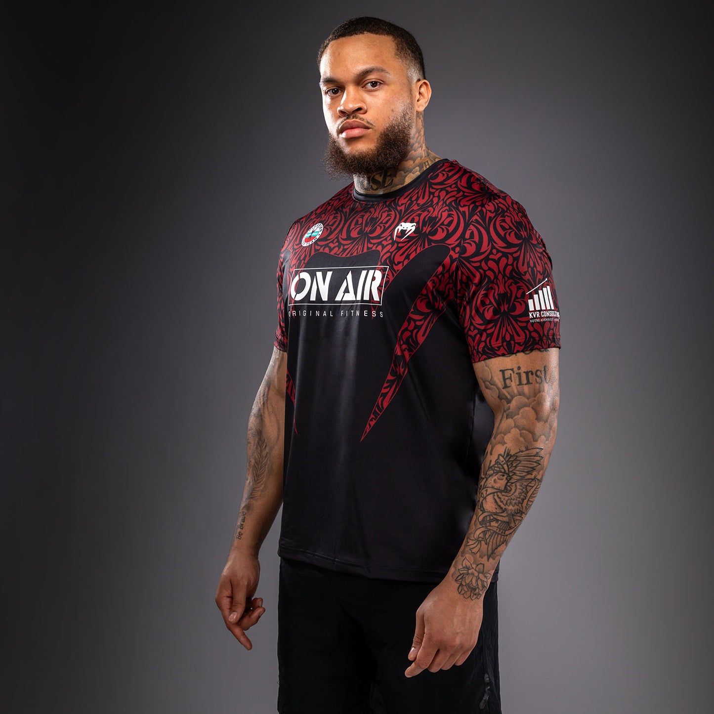 Venum Bulgarian Top Team (BTT) ドライテックTシャツ – ブラック/レッド