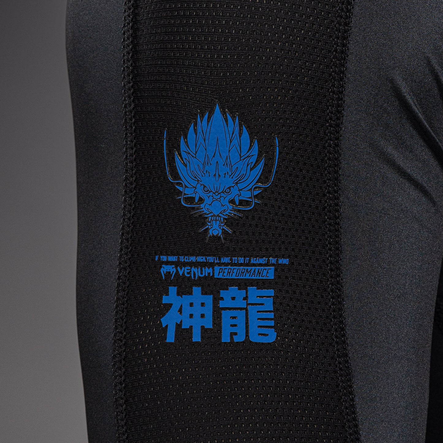 Venum Thunder Dragon 長袖ラッシュガード – ブラック/ロイヤルブルー