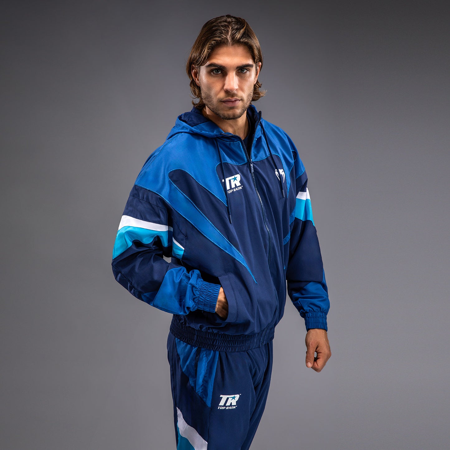 Venum x Top Rank Original メンズ フーディ付きトラックジャケット - ネイビーブルー