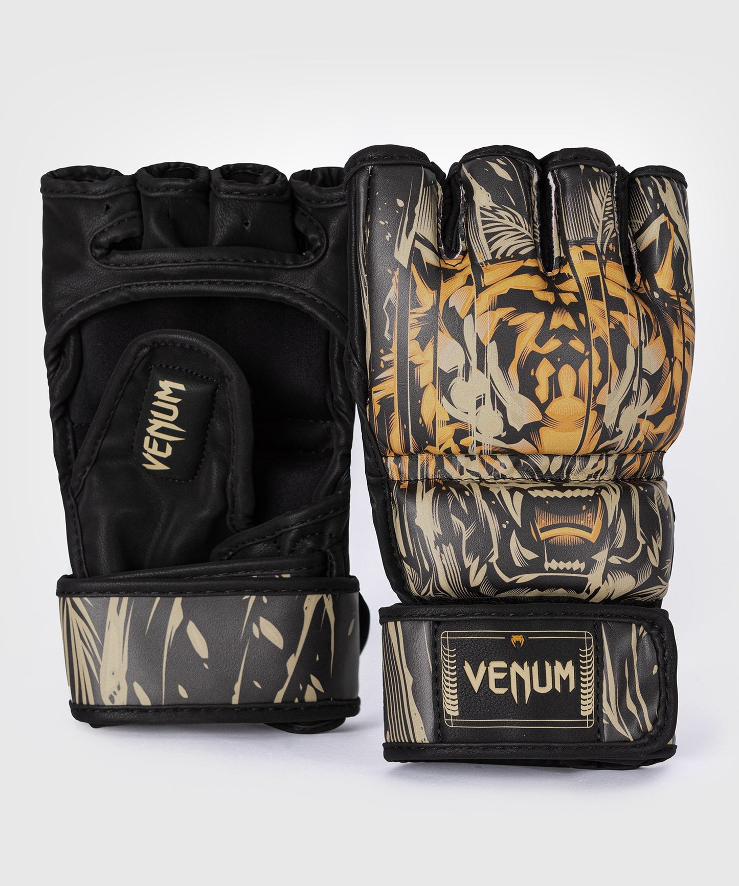 Venum Tiger MMA グローブ - ブラック/ネオンオレンジ