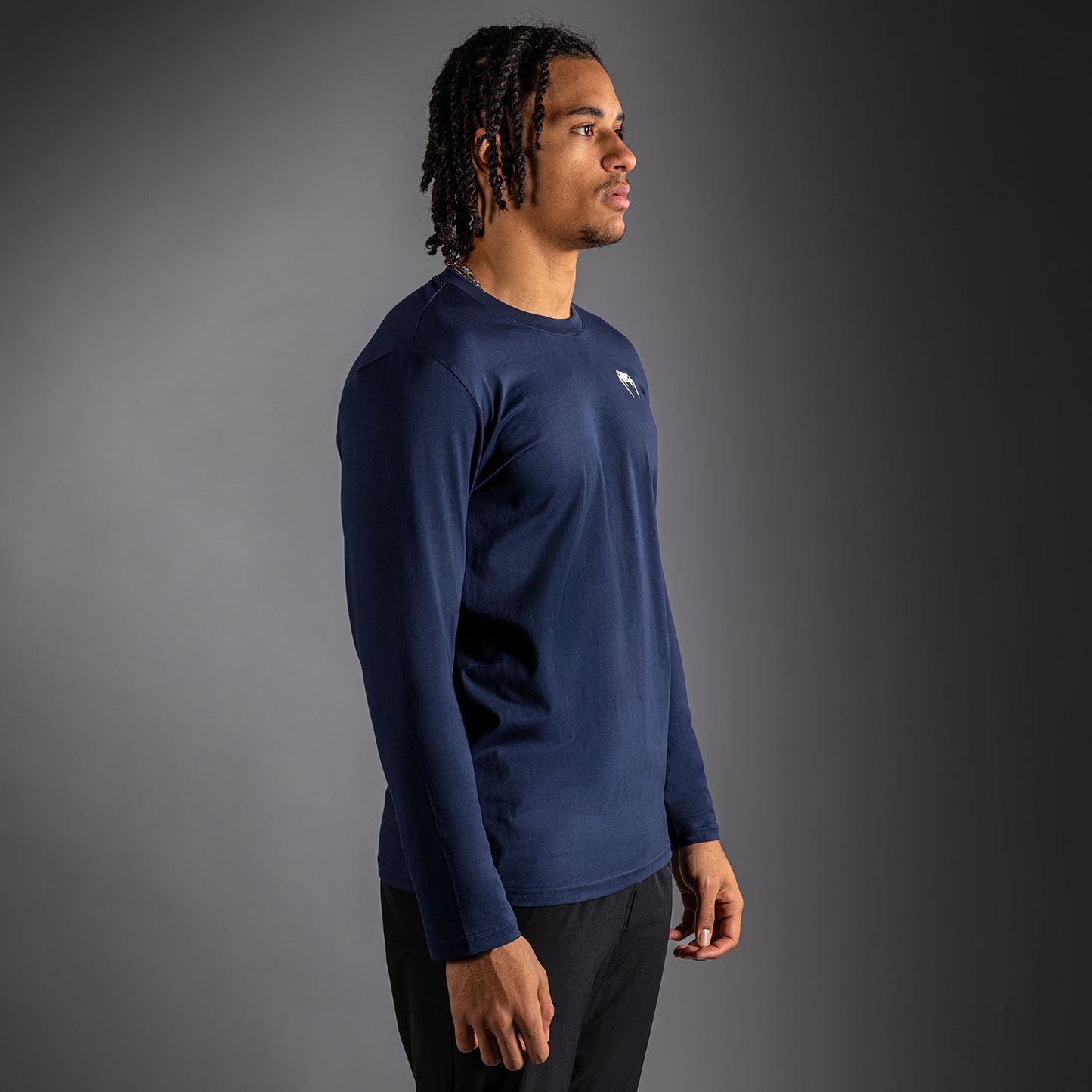 Venum Lineup 長袖Tシャツ ネイビー - ブルー/ホワイト