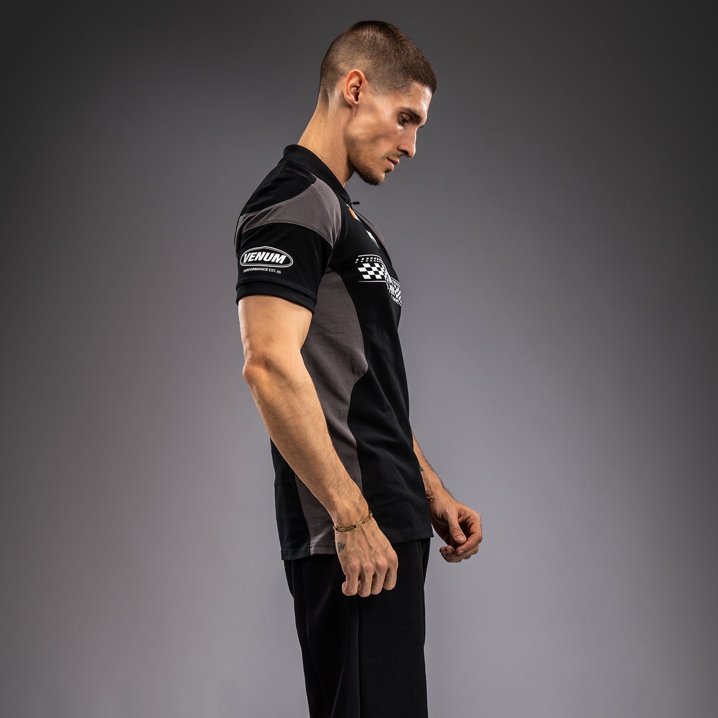 Venum Motorsport - ディープブラック コットンポロシャツ