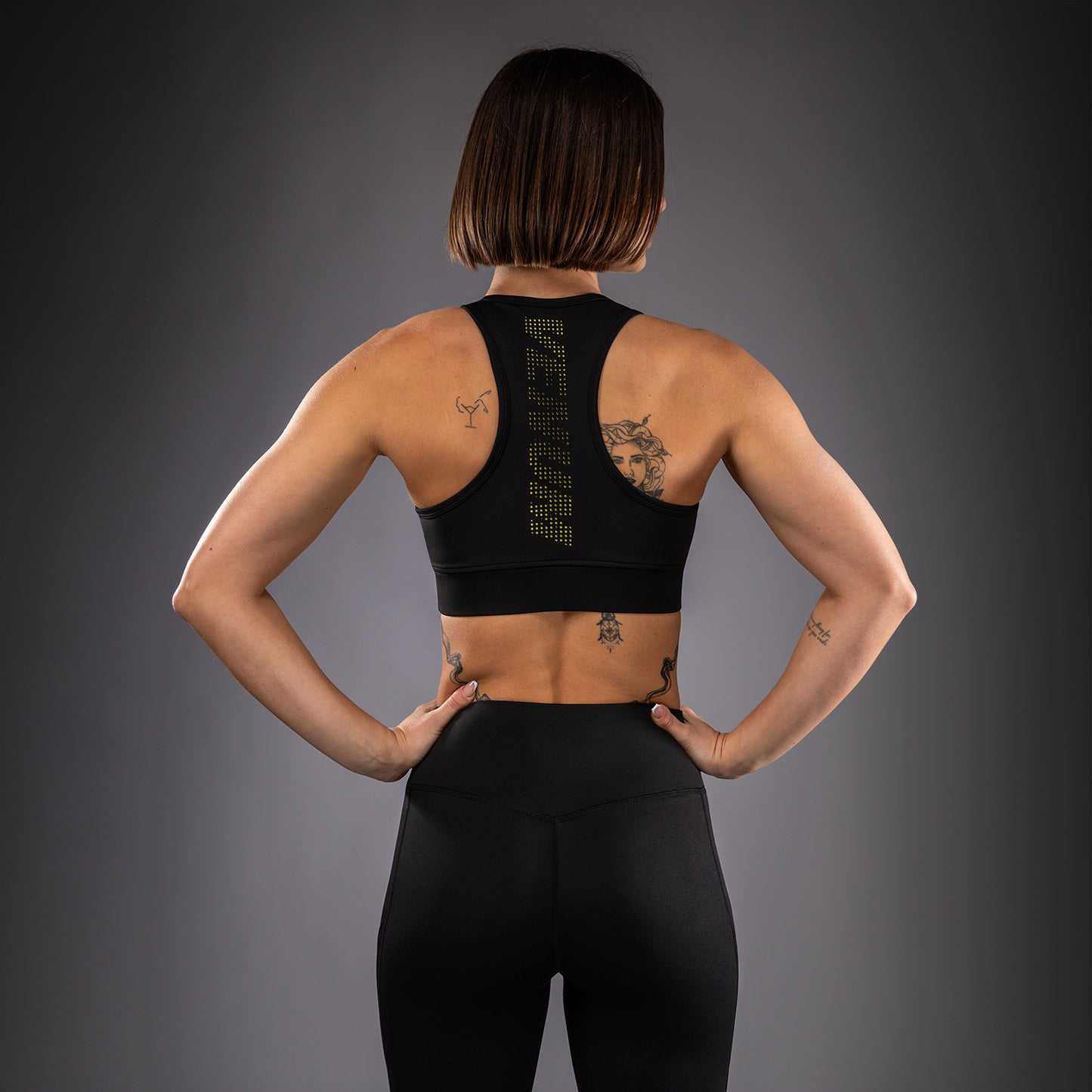 Venum Lazer レディース スポーツブラ - ブラック/イエロー