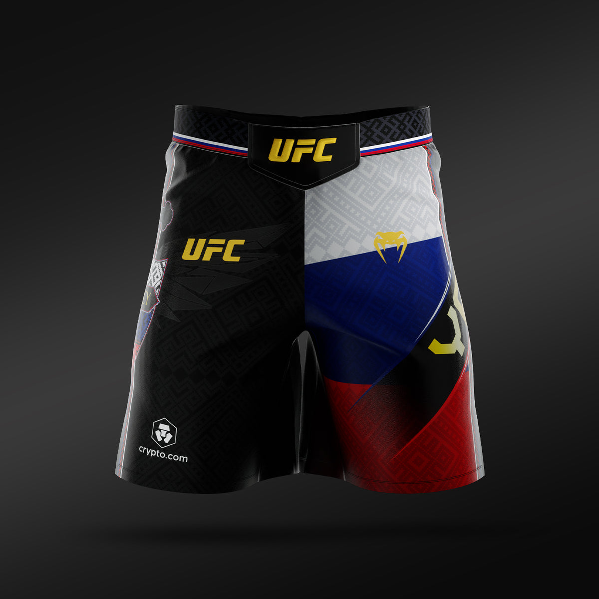 Venum UFC Unrivaled by Venum Petr Yan メンズ ロングフィット ファイトショーツ – ブラック