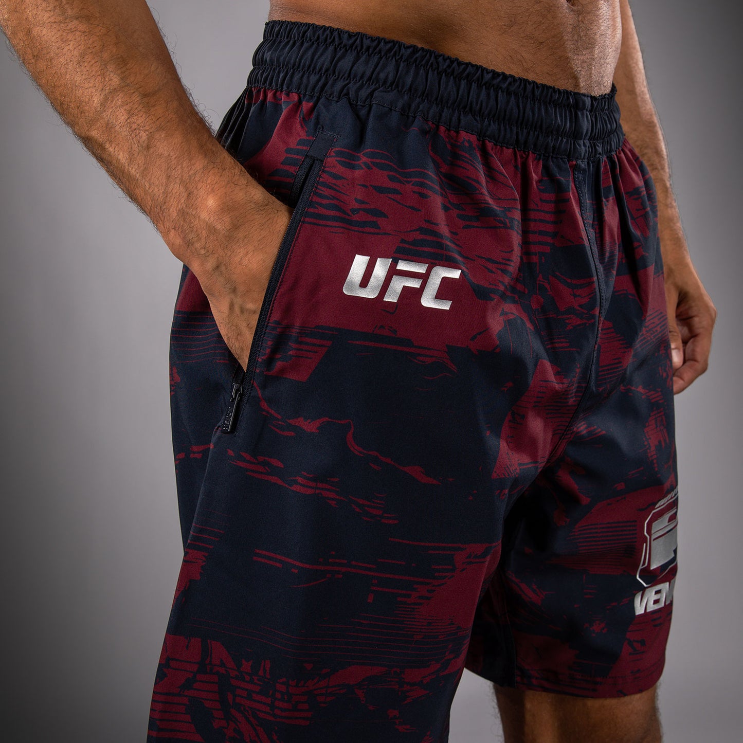 UFC Zenith by Venum Authentic Fight Week パフォーマンスショーツ メンズ - ネイビーブルー/バーガンディ/シルバー