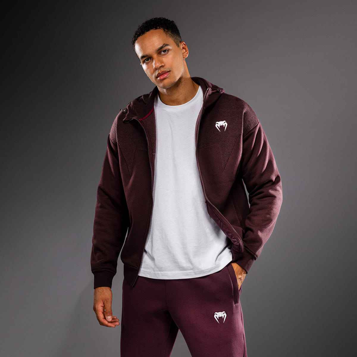 Venum Attack Fleece & Weave トラックジャケット - バーガンディ