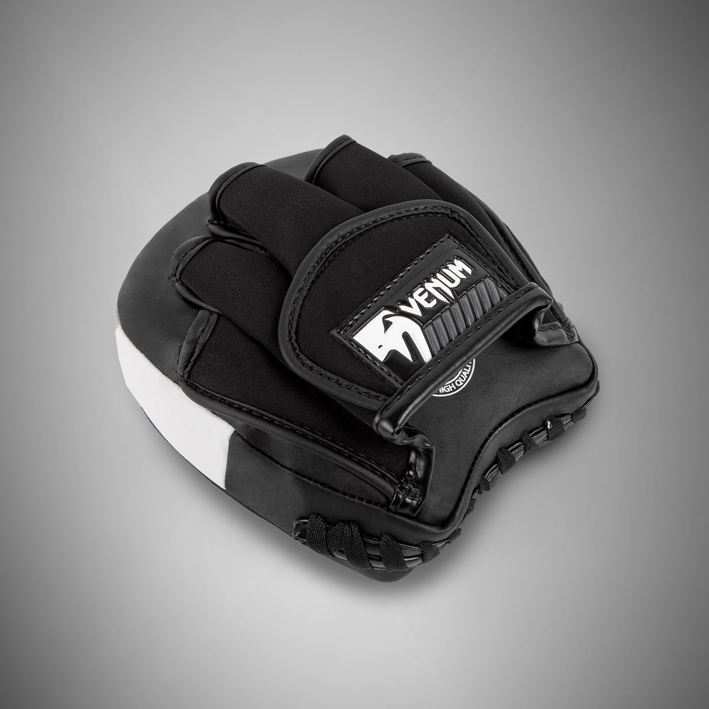 Venum Elite Thick Coaching Mitts Leather Mini (Pair) - Black/White