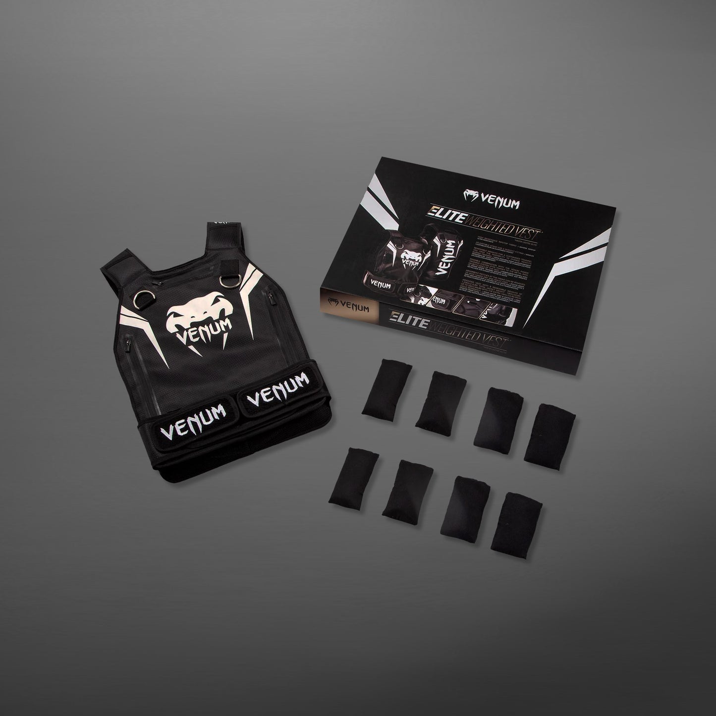 Venum Elite ウェイトベスト：ブラック／ホワイト