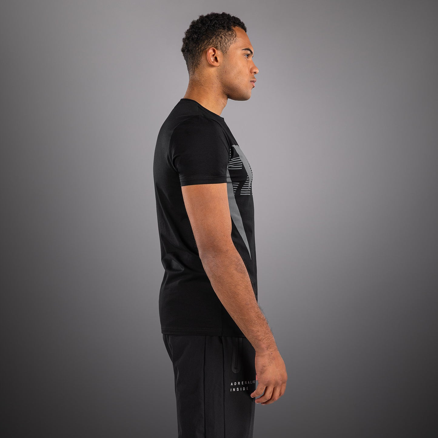 Venum Adrenaline Tシャツ – ブラック/シルバーグレー