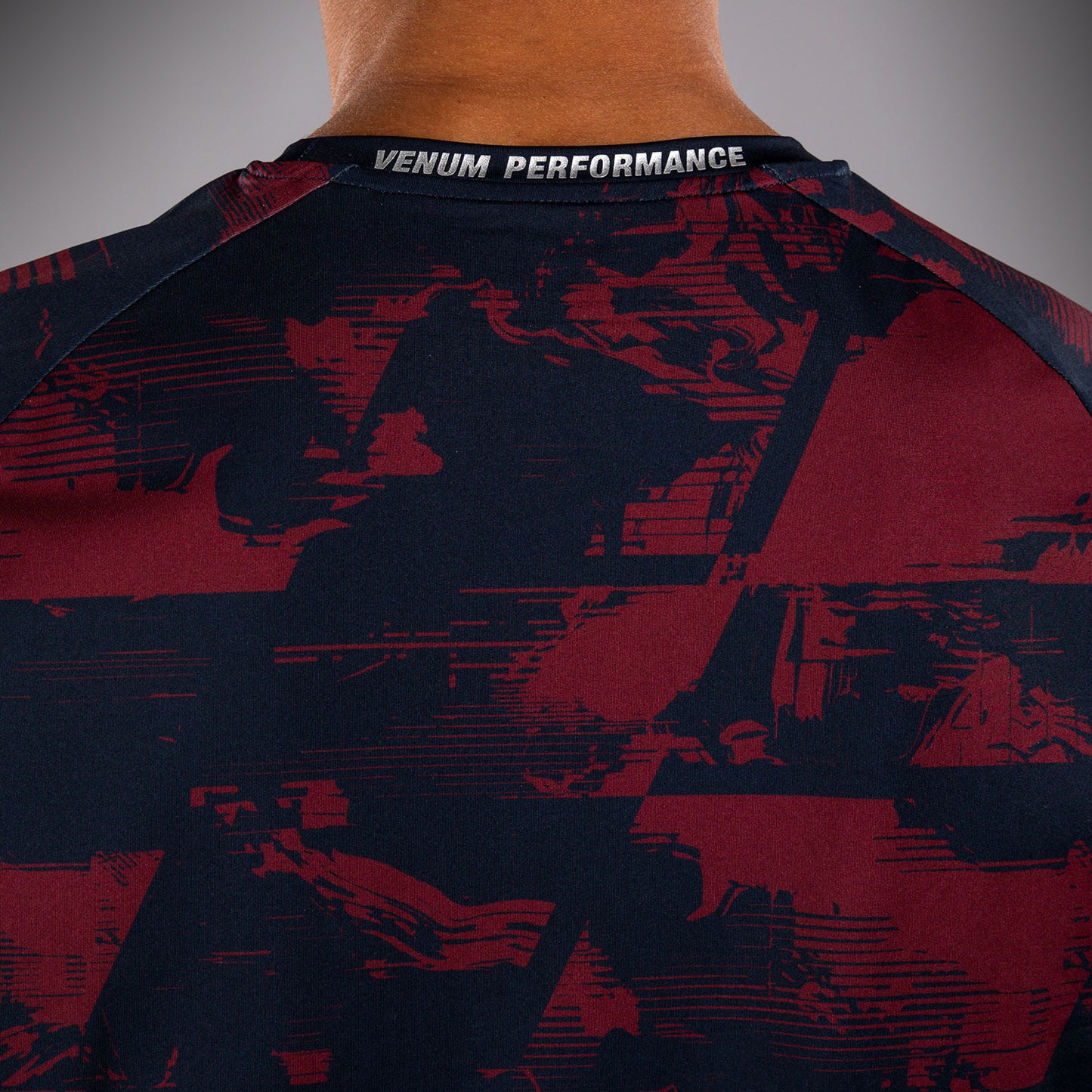 UFC Zenith by Venum Authentic Fight Week パフォーマンス半袖Tシャツ メンズ - ネイビーブルー/バーガンディ/シルバー