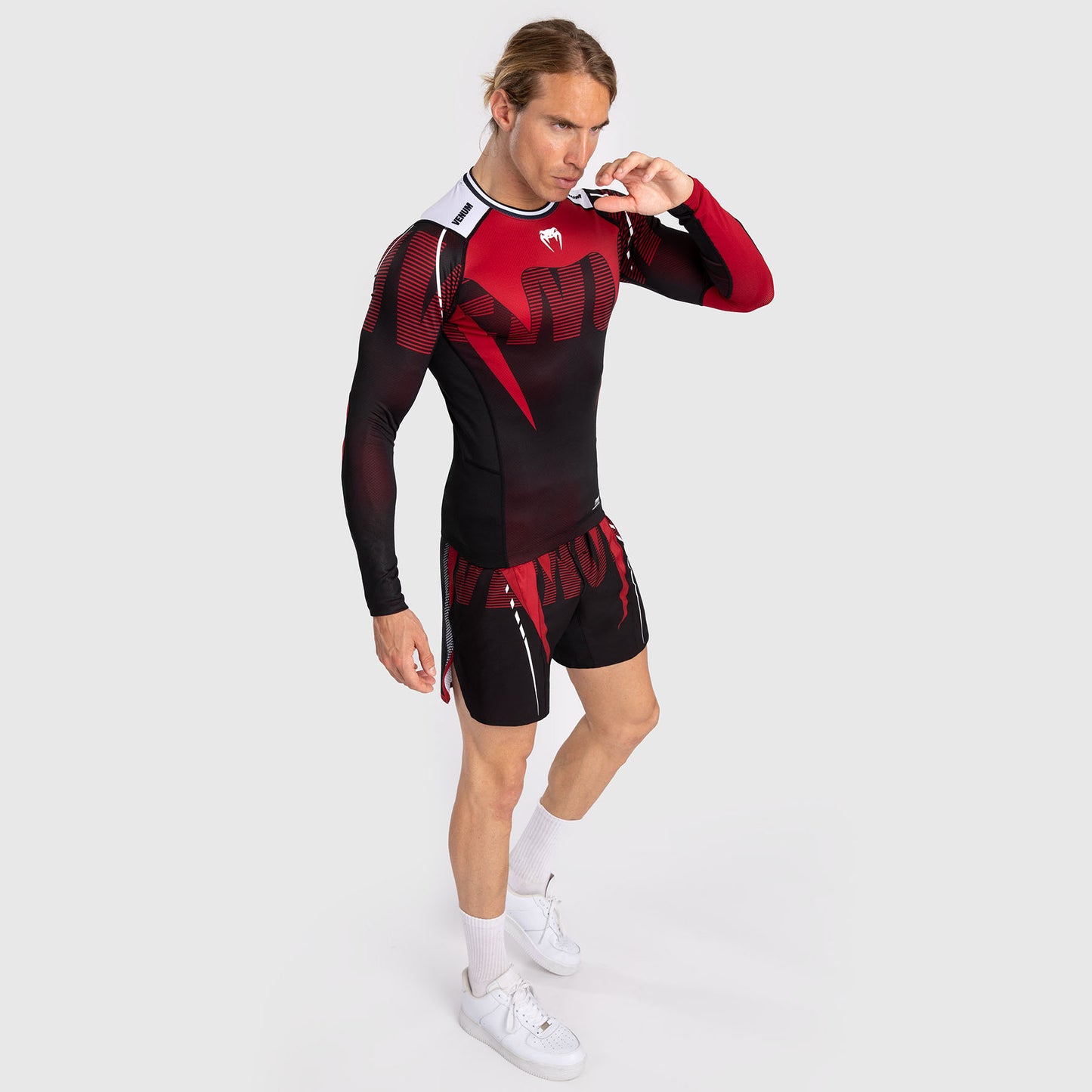 Venum Adrenaline メンズ長袖ラッシュガード - Red