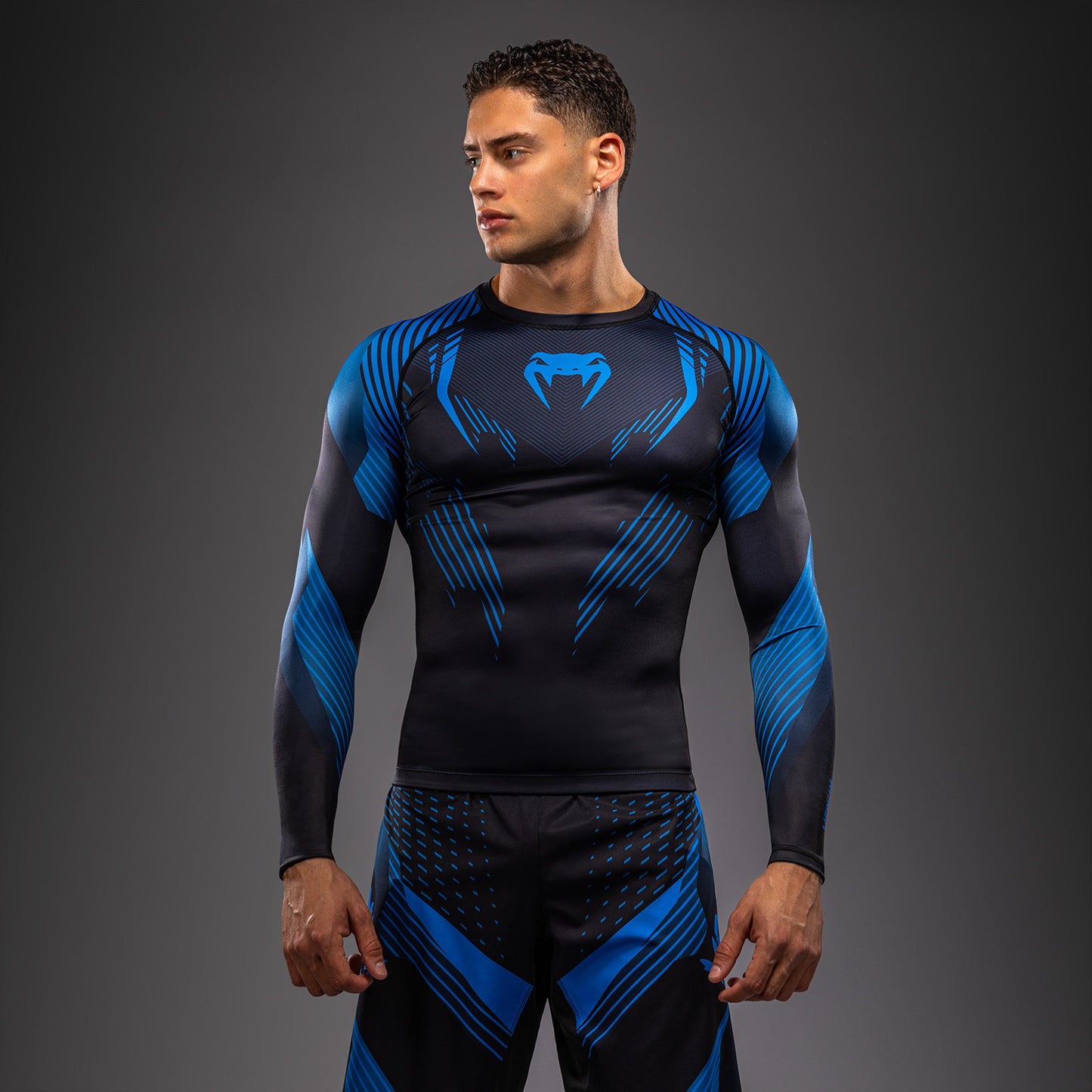 Venum No-Gi 6.0 長袖ラッシュガード ブラック/ブルー
