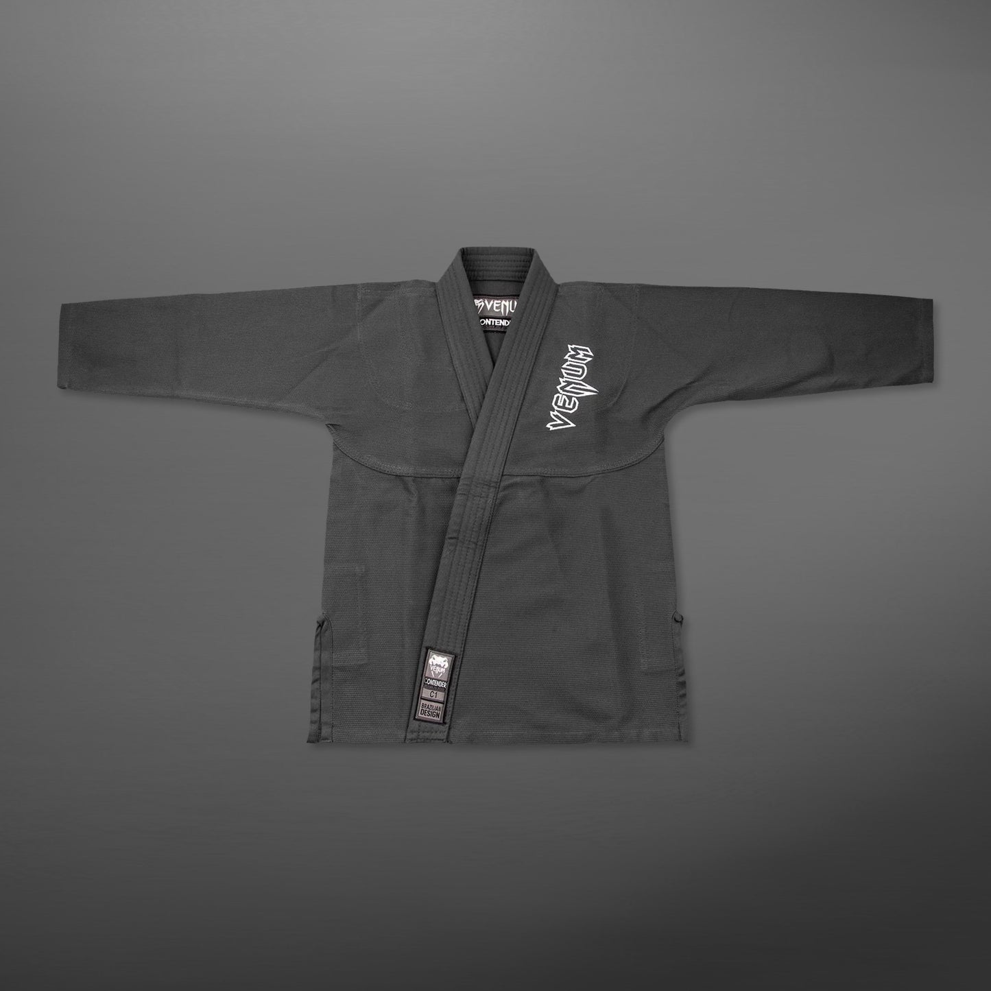 Venum Contender キッズ BJJ 着（無料のホワイトカラーベルト付き）- グリ