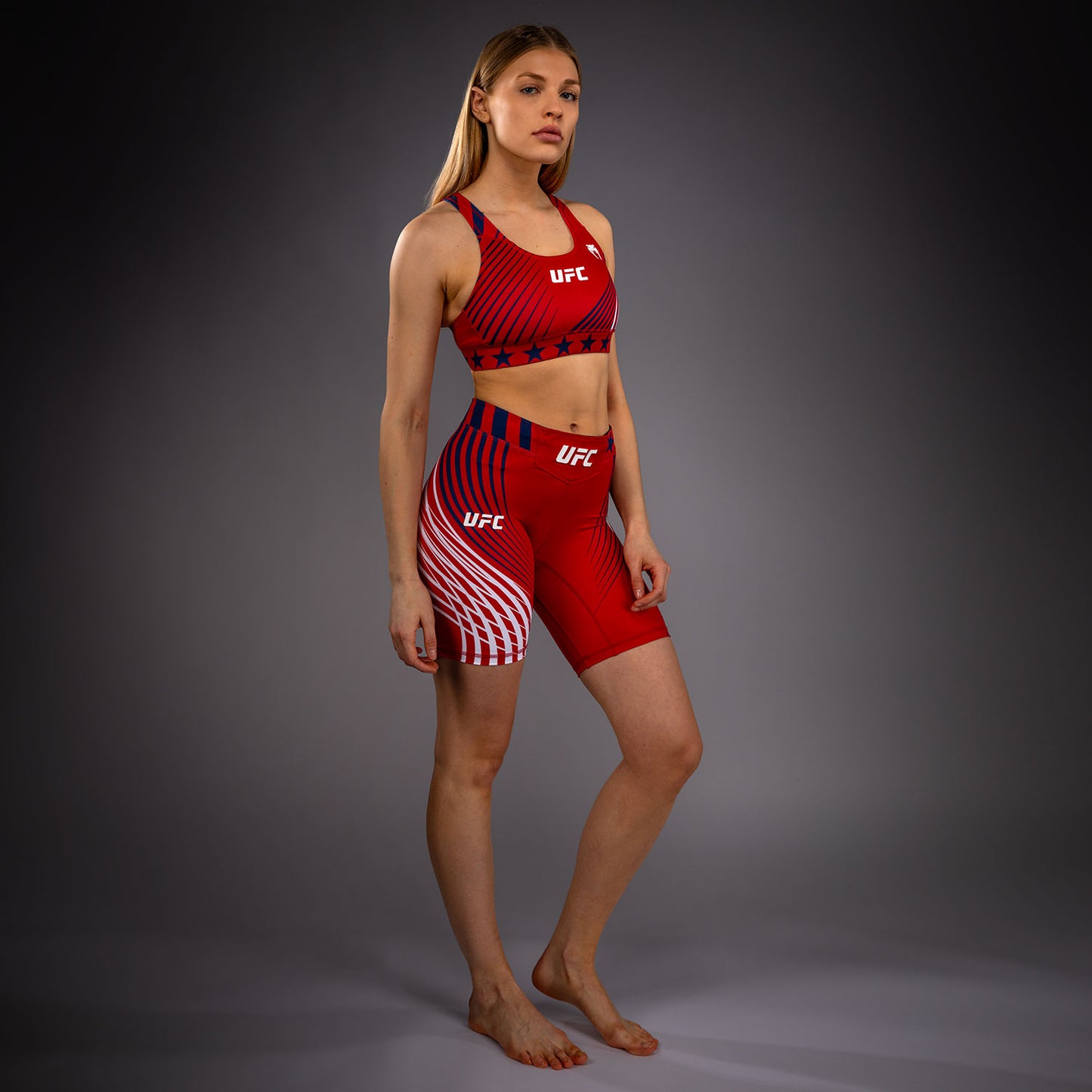 UFC Freedom 250 by Venum レディース Custom Authentic ヴァーリトゥード ショーツ ロングフィット - レッド