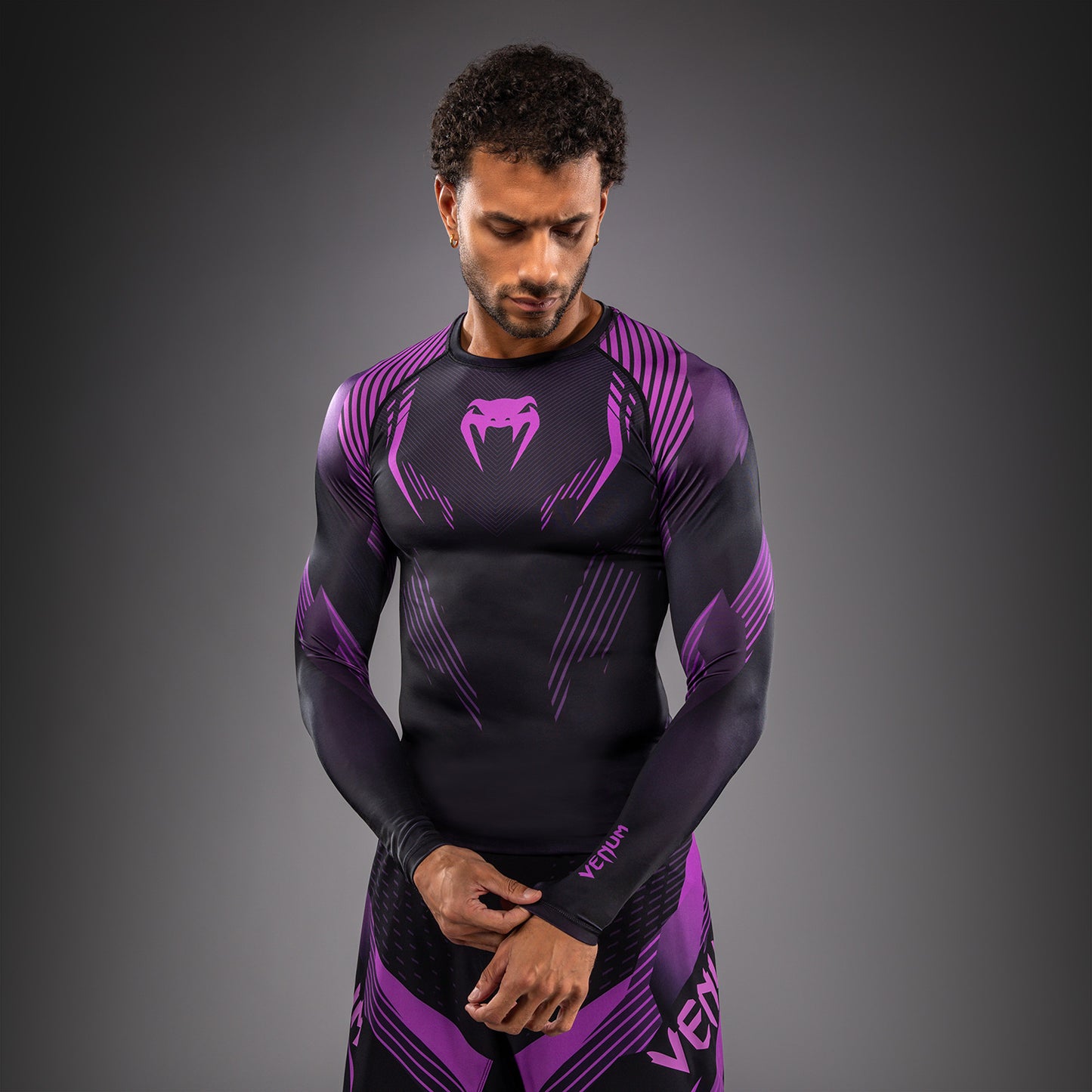 Venum No-Gi 6.0 長袖ラッシュガード - ブラック/パープル
