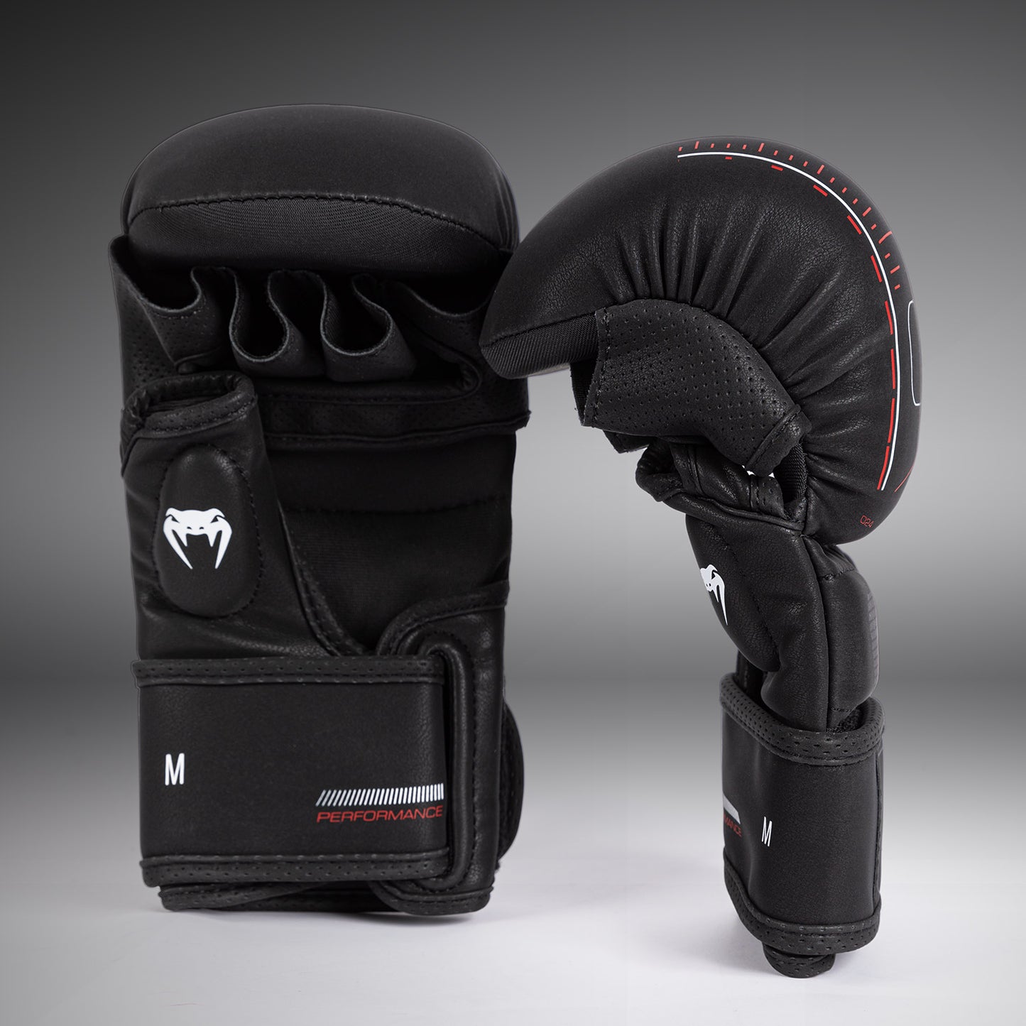 Venum Tactical XT MMA スパーリンググローブ - ブラック/ファイヤーレッド