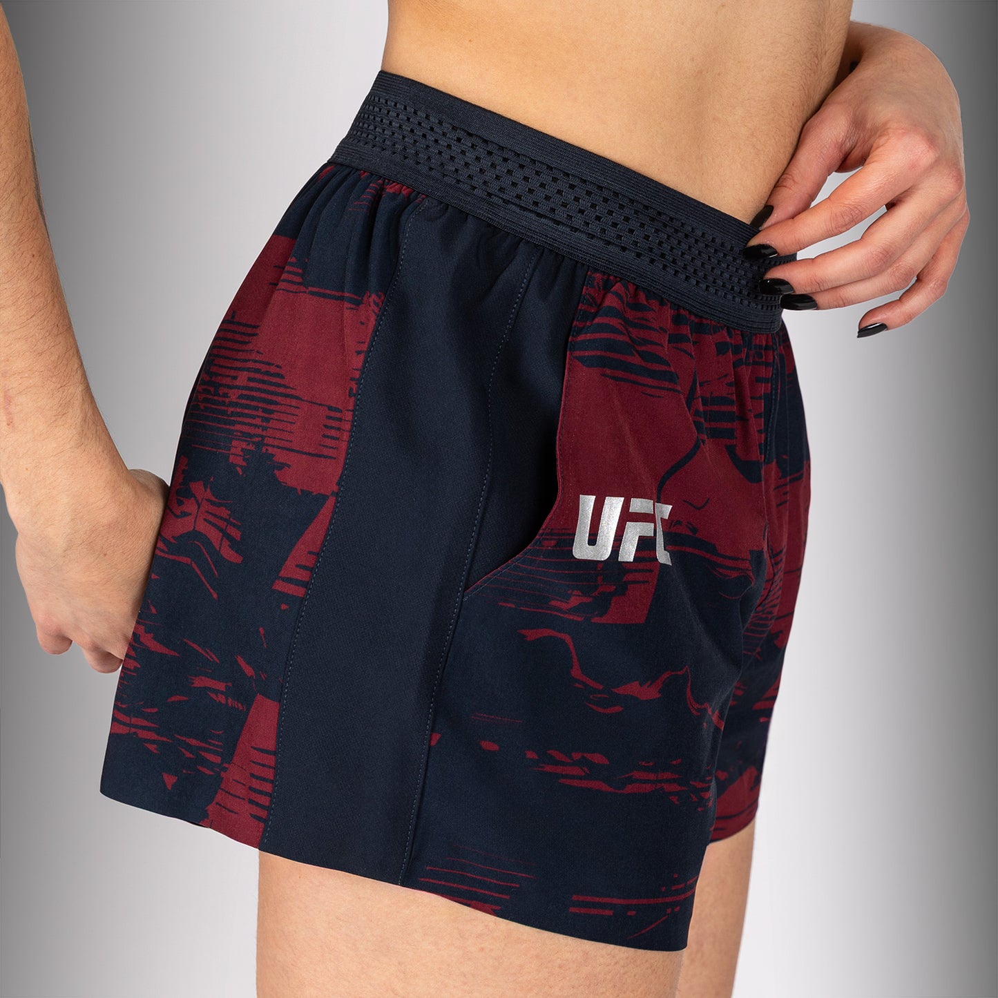UFC Zenith by Venum Authentic Fight Week パフォーマンスショーツ レディース - ネイビーブルー/バーガンディ/シルバー