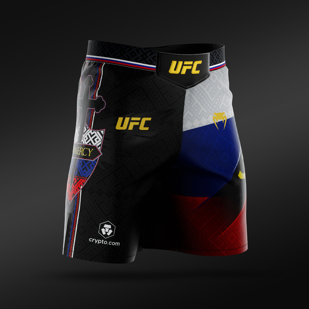 Venum UFC Unrivaled by Venum Petr Yan メンズ ロングフィット ファイトショーツ – ブラック