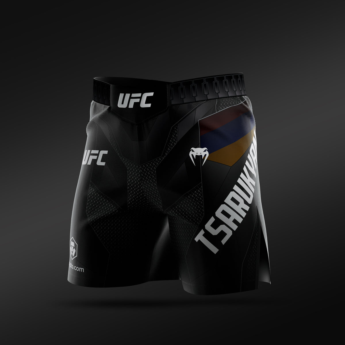 UFC Adrenaline Unrivaled by Venum メンズ ファイトショーツ ショートフィット アルマン・ツァルキヤン - ブラック