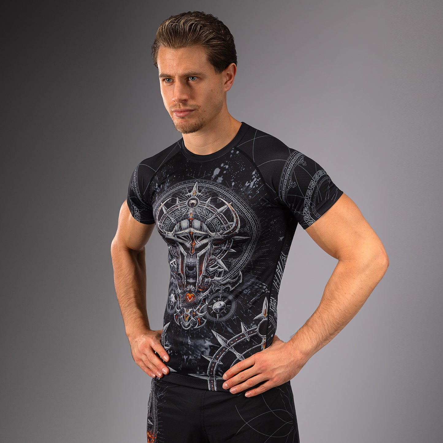 Venum Gladiator 5.0 ショート・スリーブ Tシャツ - ブラック/シルバー